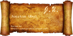 Jusztus Ubul névjegykártya